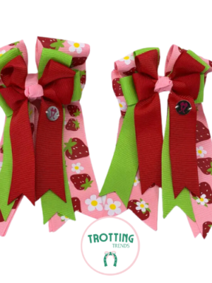 Ponytail Bows - Strawberry Fun